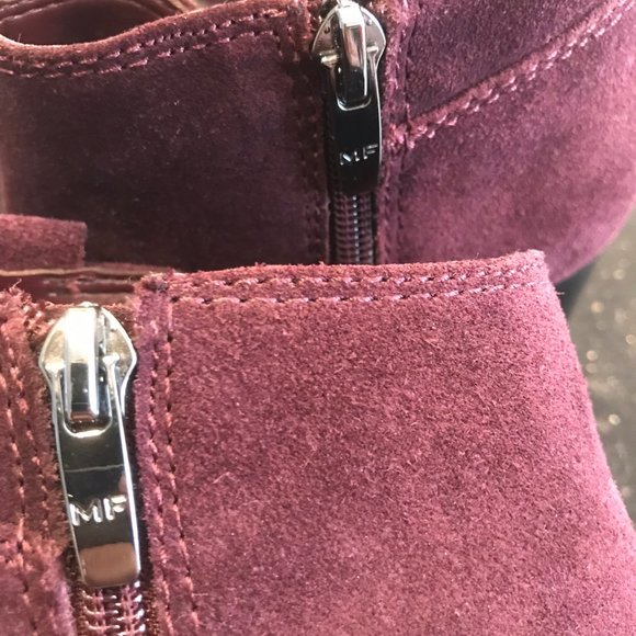 Marc Fisher Plum Purple Suede Peep Toe Block Heels - Picture 10 of 13